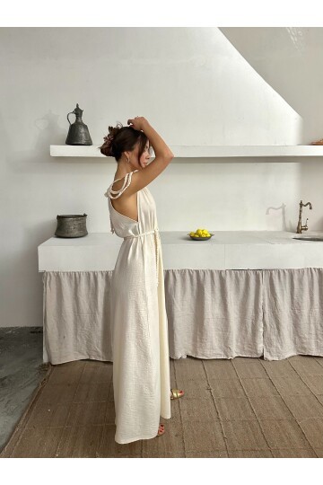 ÖRGÜ DETAYLI HELEN ELBİSE