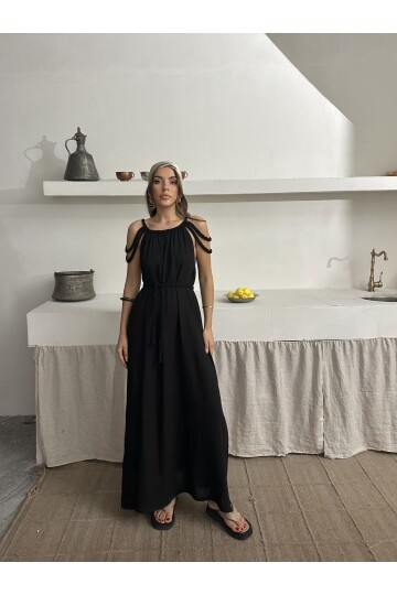 ÖRGÜ DETAYLI HELEN ELBİSE